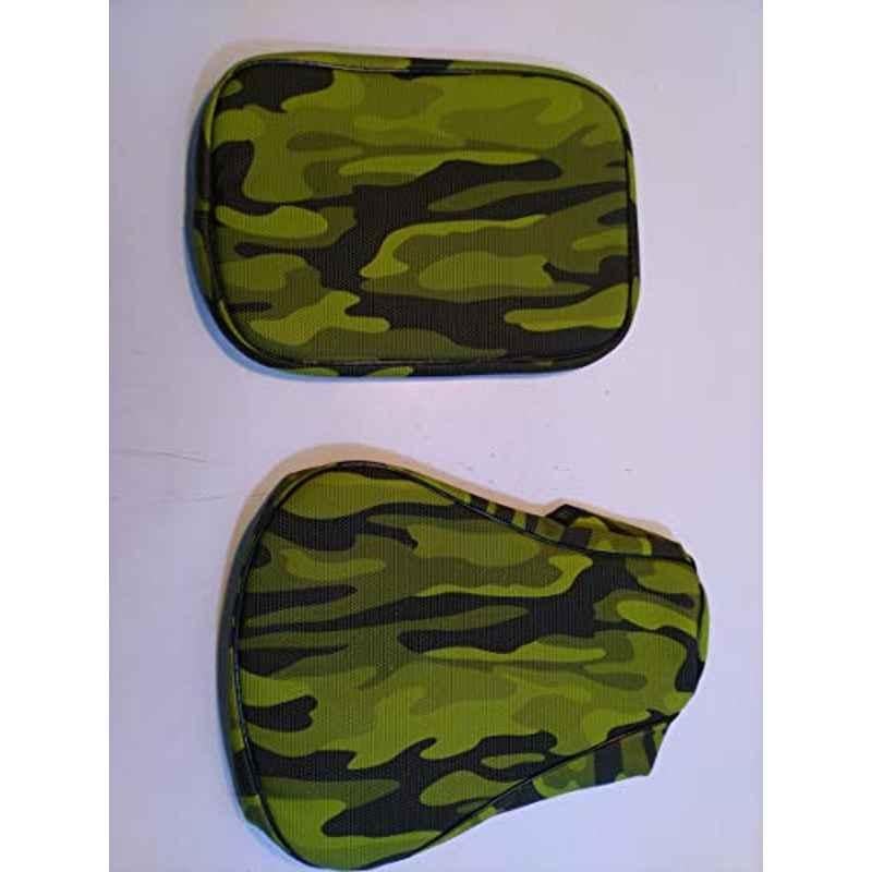 Modified Autos 2 Pcs Green & Black Seat Cover Set Shade for Royal Enfield Classic/Stormrider/Airborne-350All