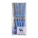 Pilot V5 Hi-Tecpoint 4 Blue & 1 Black Liquid Ink Roller Ball Pen Set