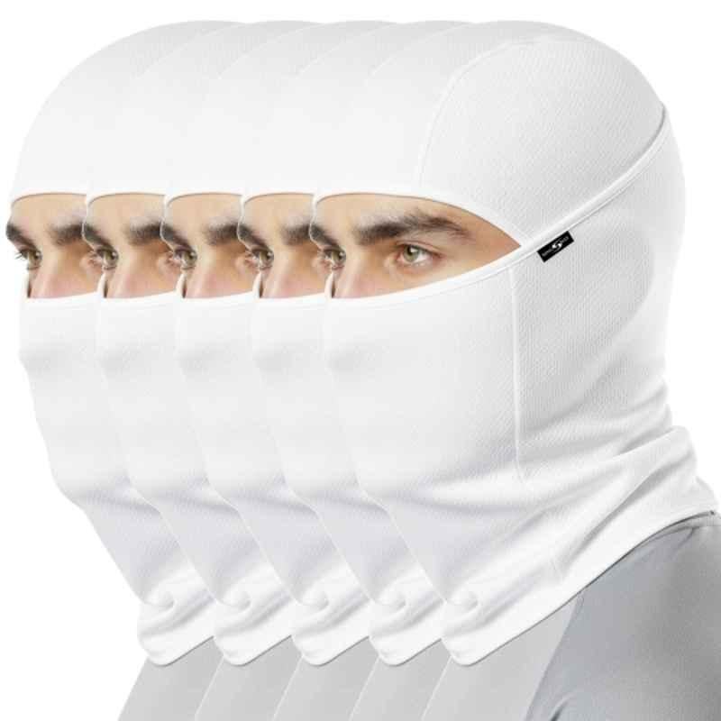 Kingsway Cool Pass Honey Comb Pattern Rice Knit White Balaclava Face Mask for Bikers (Pack of 5)