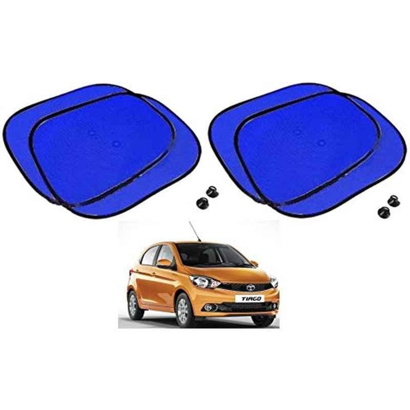 Kozdiko 4 Pcs Blue Chipkoo Car Window Sunshade Curtain Set for Tata Tiago, koz_82906