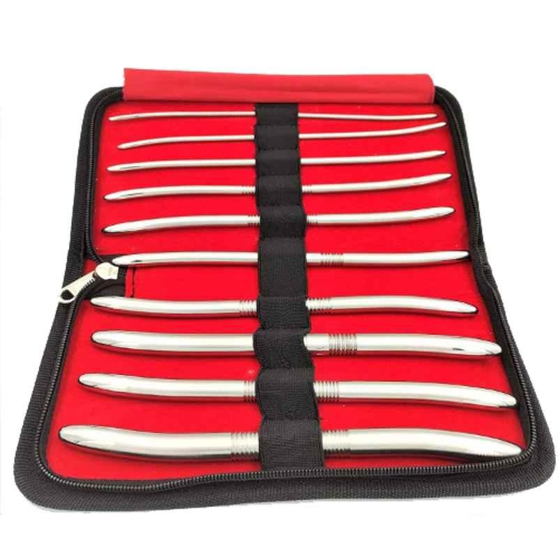 Forgesy 10 Pcs Stainless Steel Non Magnetic Hegar Dilator Set, X105