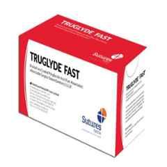 Truglyde Fast 12 Foils 2-0 USP 140cm 1/2 Circle Round Body & 1/2 Circle Reverse Cutting Double Armed Fast Absorbing Braided & Coated Polyglycolic Acid Suture Box, SN 2777 FAST