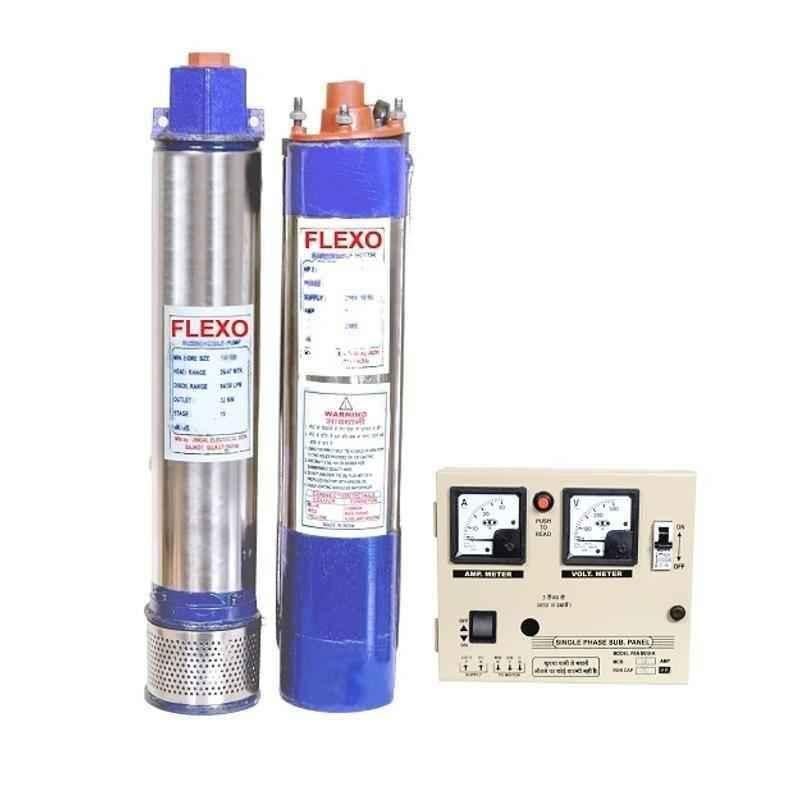 Flexo 1HP 4 inch Water Filled Submersible Pump with Control Panel