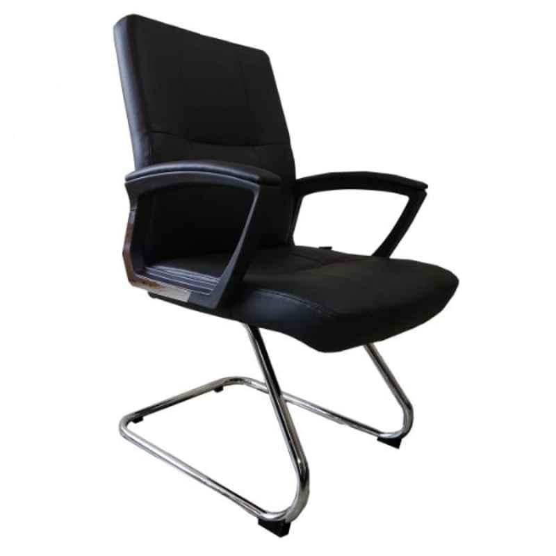 Smart Office Furniture PU Black Visitor Chair, W-128D-V