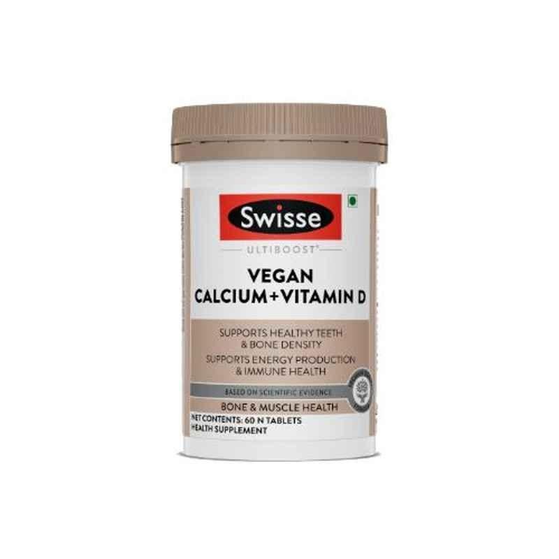 Swisse 60 Pcs Ultiboost Vegan Calcium Vitamin D3 Tablets, HHMCH9557700602