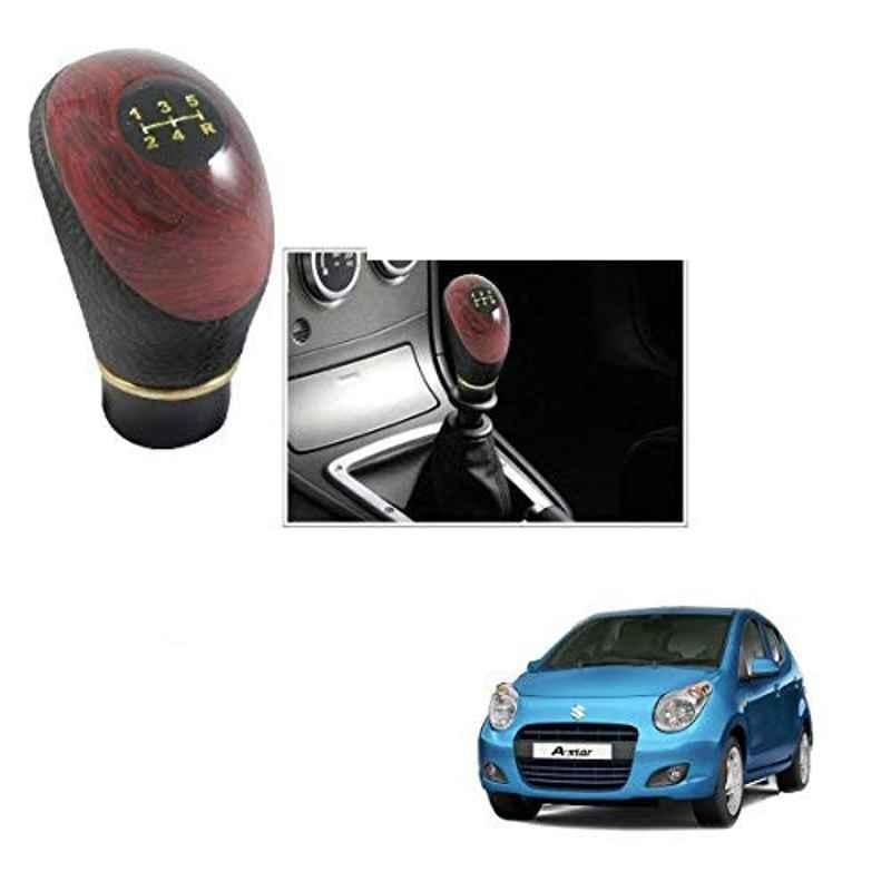 Buy Kozdiko Wooden PU Leather Black Gear Shift Car Knob for Maruti Suzuki A Star Online At Price 349