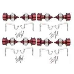 Ojass 10x5cm Stainless Steel Maroon Solid Crystal Diamond Curtain Bracket with Support Clamp, SCB08SMH (Pack of 8)