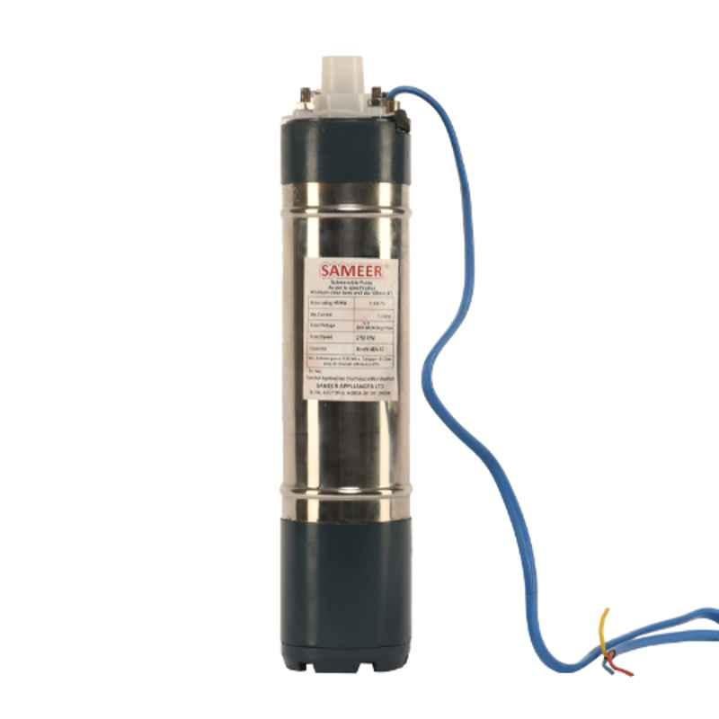 Sameer I-Flo 1HP 8 Stage Oil Filled Submersible Pump with Control Panel with 1 Year Warranty, Total Head: 150 ft
