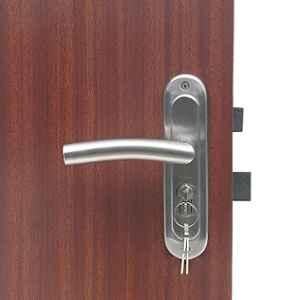 Homexpert MG1105 Stainless Steel Satin Finish Round Plate Heavy Mortise Door Lock Set
