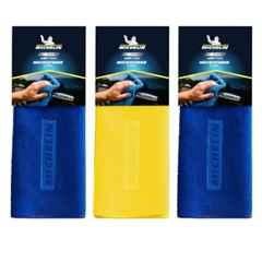 Michelin 40x40cm 350GSM Blue & Yellow Microfiber Cleaning Cloth, 5346 (Pack of 3)