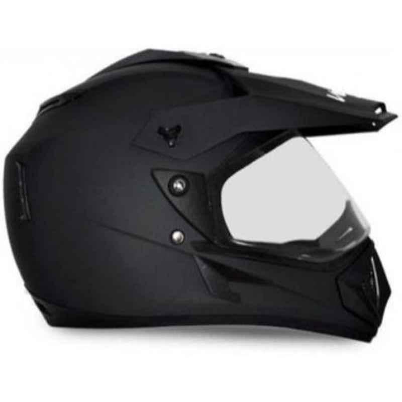 Vega Off Road Dull Black Motocross Motorbike Helmet, Size (M, 570 mm)