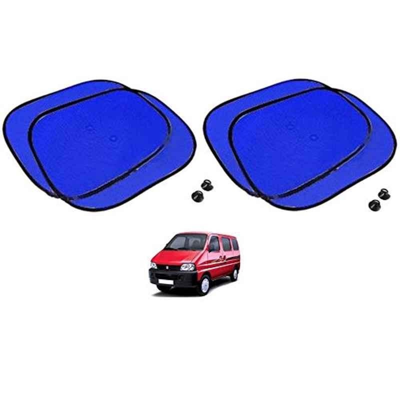 Kozdiko 4 Pcs Blue Chipkoo Car Window Sunshade Curtain Set for Maruti Suzuki Eeco, koz_82957