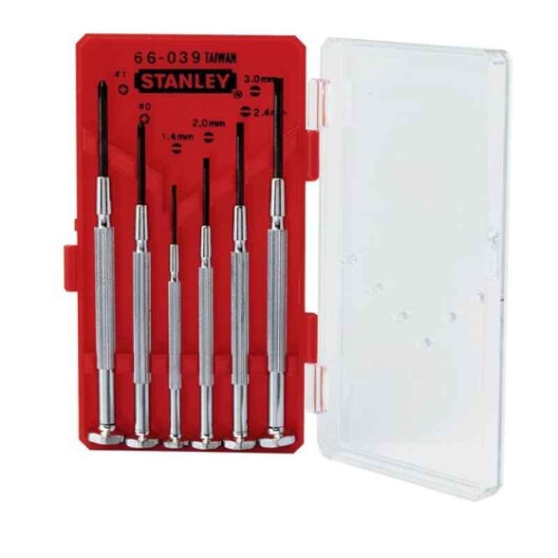 Stanley 6 Pcs Precision Screwdriver Set with Red Case Base Set, STHT66039-8