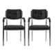 Da Urban Eclife Black Fabric & Foam Medium Back Visitor Chair with Arms (Pack of 2)