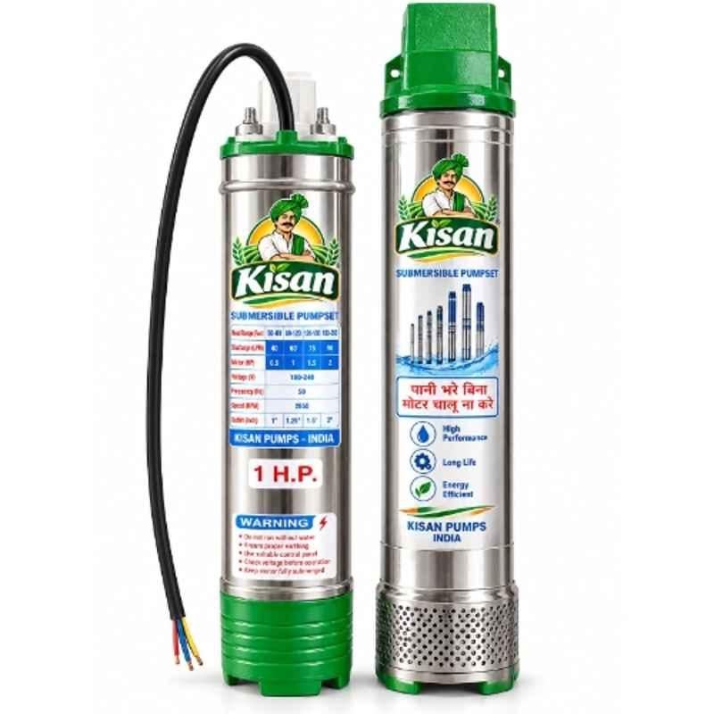 Kisan V4 0.5HP 10 Stages 160ft Head Borewell Water Submersible Pump without Panel