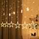 Nisko 29V Plastic 12 Stars 138 LED Curtain & Window String Lights with 8 Flashing Modes