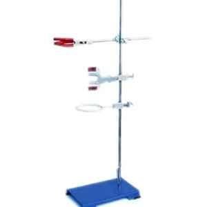 G Lab 24 inch Steel Retort Stand with Heavy Iron Base, Boss Head, Burette Clamp & Retort Ring