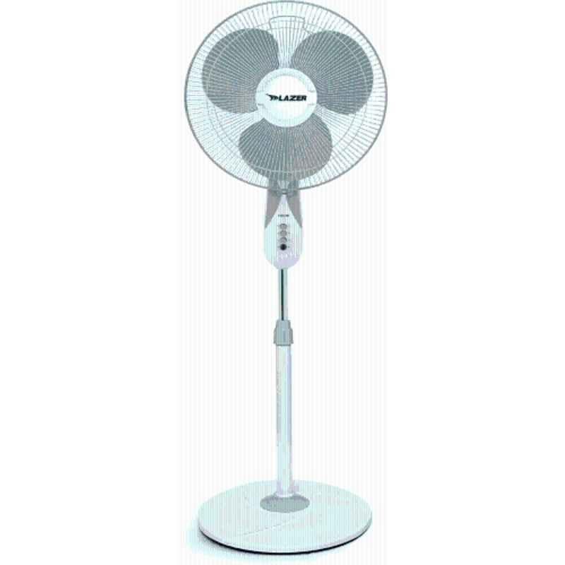 Lazer X-Cel Air N/S 60W 1400rpm White & Cool Grey Pedestal Fan, Sweep: 400 mm