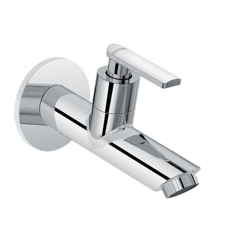 Plantex Pure Brass Bib Tap with Water Saving Aerator/Tap for Wash Basin with Brass Wall Flange and Teflon Tape/Wall Mount Bib Tap- 7 Year Warranty BAL-502 -Chrome