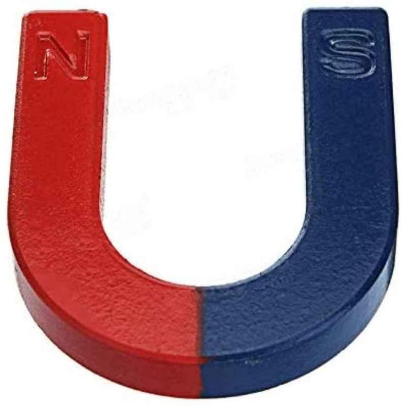 Abbasali 3 inch Red Blue Painted U Shaped Horseshoe Magnet