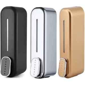 Fastgear 3 Pcs 400ml Plastic Silver, Black & Gold Cubical Soap Dispenser Set
