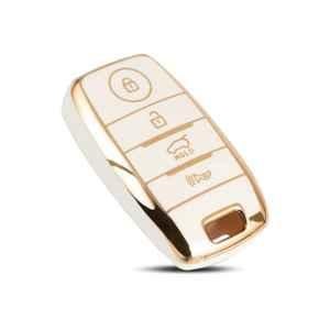 Flymaster Thermoplastic Polyurethane White TPU Car Key Cover, WHITE-TPURKE-47