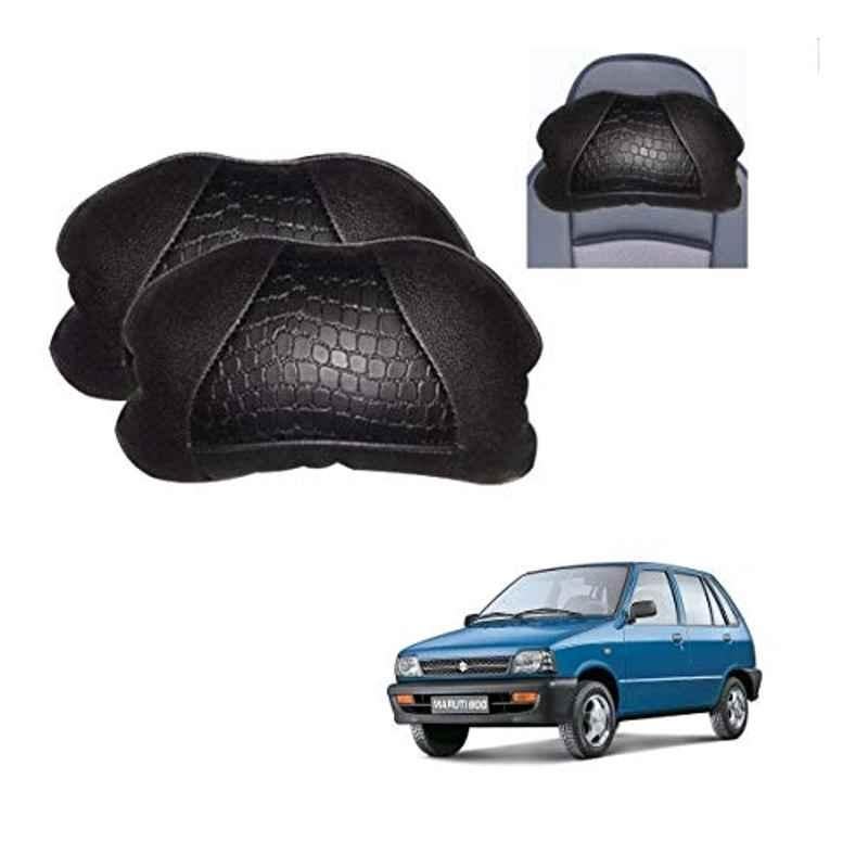 Kozdiko 2 Pcs Black Neck Rest Cushion Pillow Set for Maruti Suzuki 800