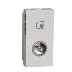 Schneider Electric Unica Pure 1 Module Polar White Coaxial TV Socket, UNSTVCOAX1M_WE (Pack of 20)