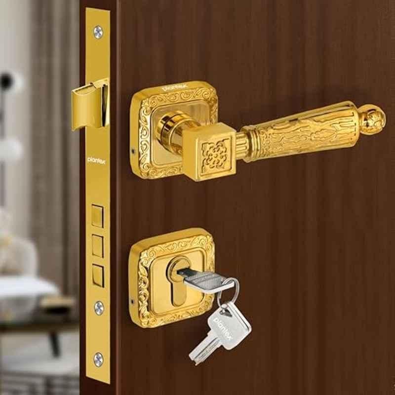 Plantex Premium Door Locks with 3 Years of Warranty by Plantex/Main Door Lock for Home/Mortise Lock for Door Main Door Lock Set 643 PVD Gold