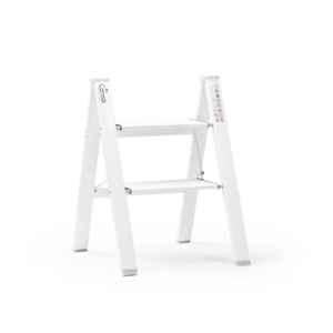 Corvids 150kg 2 Steps Aluminum White Foldable Ladder with Wide Anti-Slip Pedal, CASL-02W