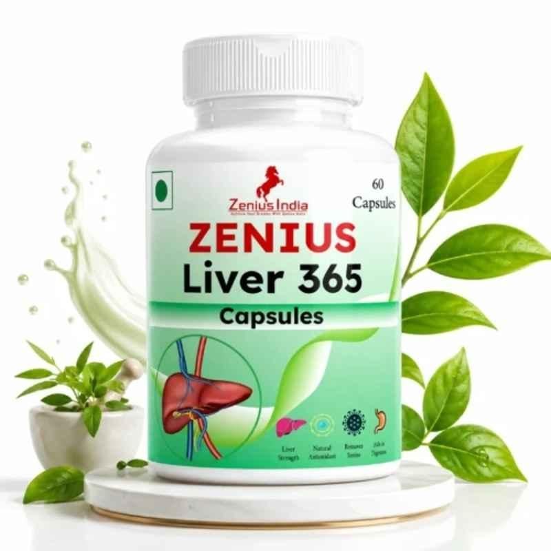 Zenius India 60 Pcs Liver 365 Capsule with Giloy, Kutki, Bhui Amla, Punarnava & Kasmard for Supports Liver Detoxification & Protects Liver Cells