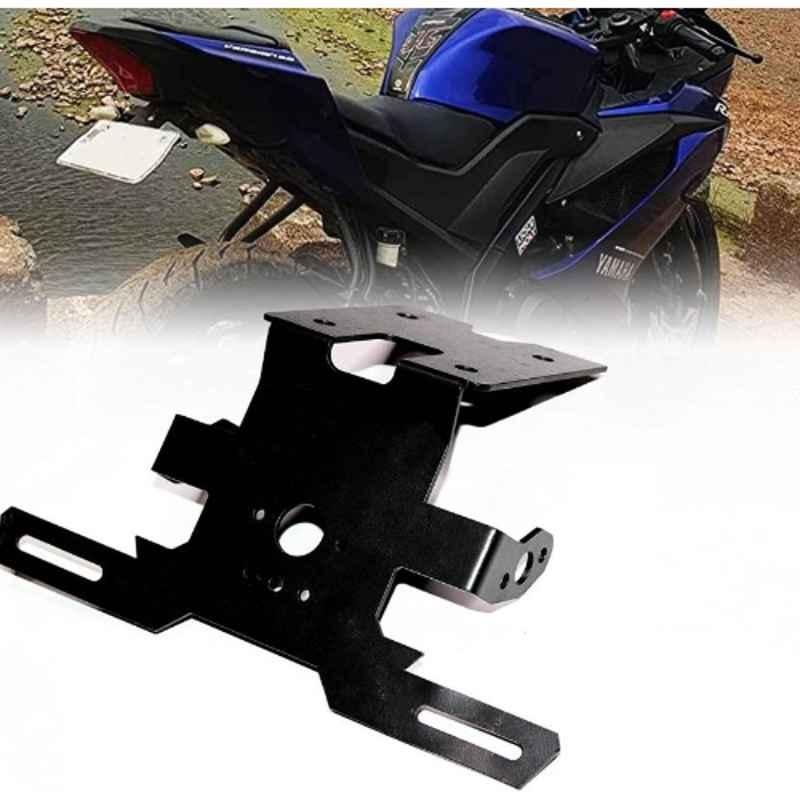 Auto Pearl 20x30cm Stainless Steel Black Bike Number Plate for Yamaha R15 V3