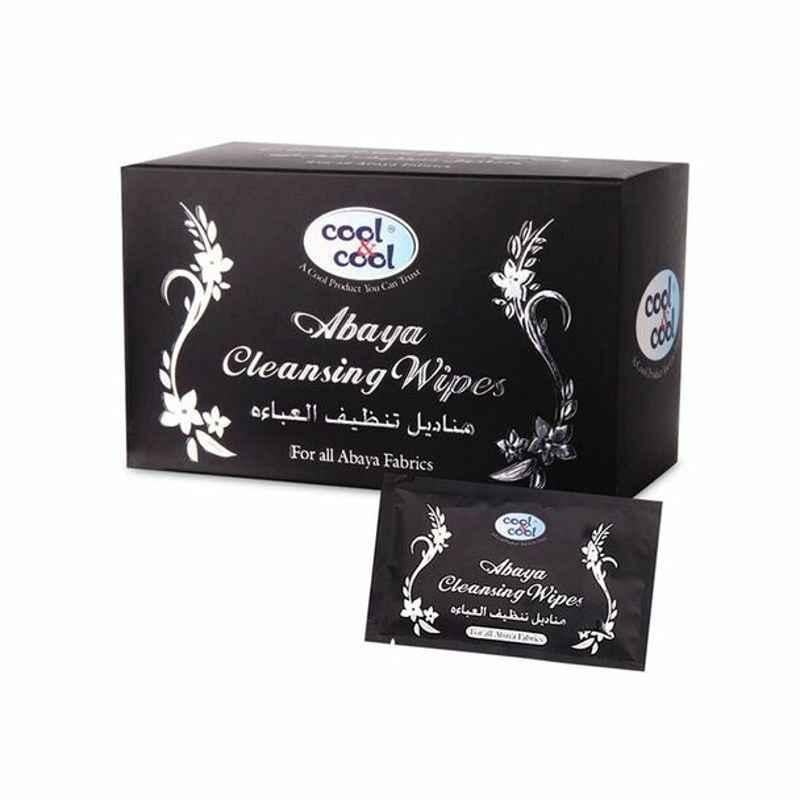 Cool and Cool Abaya Cleansing Wipes, 15x18cm, 12 Sachets/Pack