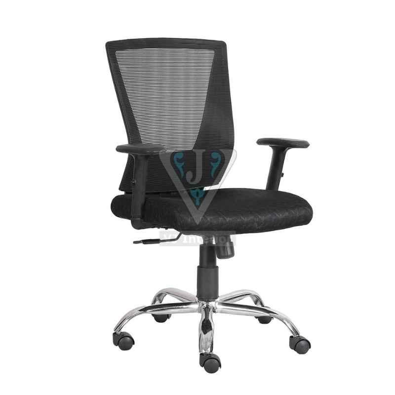 VJ Interior 21x20 inch Black Mid Back Mesh Office Chair, VJ-2017