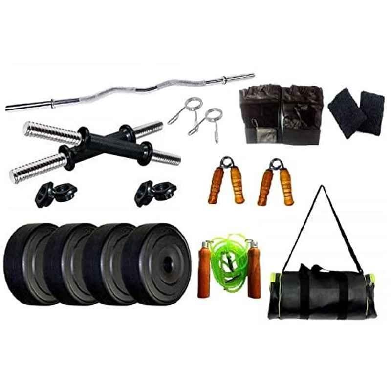 Spanco Multicolor Home Gym With Weight Plates, Dumbell Rods, Skipping Rope, Multi-Colour
