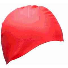 Matrica Silicone Red Wrinkle Free Swimming Cap, Size: Free
