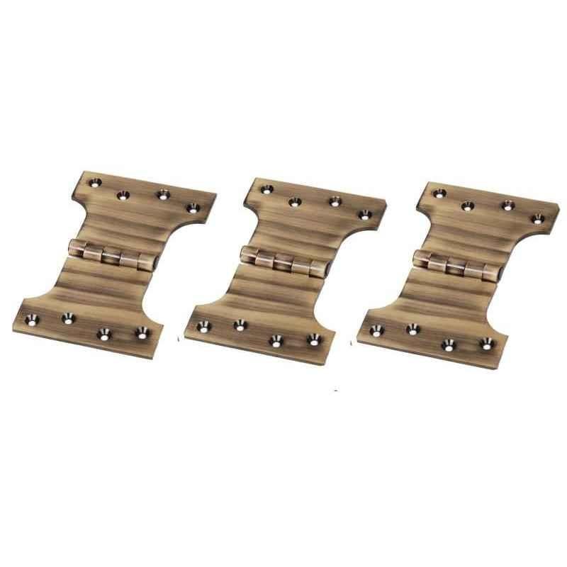 Smart Shophar 5x4x3 inch Brass Antique Parliament Hinge, SHA10HG-PARL-AN5X4X3-P3 (Pack of 3)