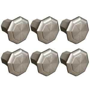 Plantex Knobs for Drawer/Octagon Shape Drawer Knobs/Knobs for Cabinets/Pull-Push Knobs for Kitchen/Bedroom Drawer (Pack of 6) DTK-302, Satin