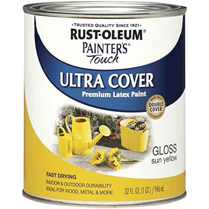 Rust-Oleum Painters Touch 32 floz Sun Yellow 1945502 Gloss Ultra Cover Premium Latex Paint