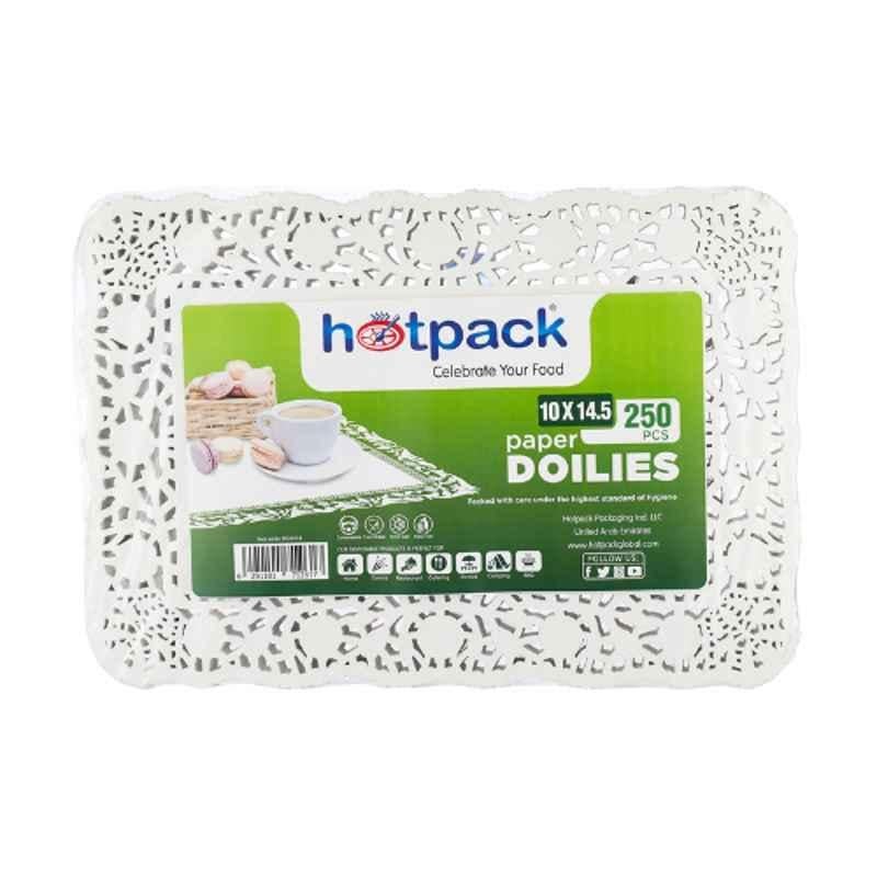 Hotpack 250Pcs 10x14.5 inch White Rectangular Doilies Set, RD1014