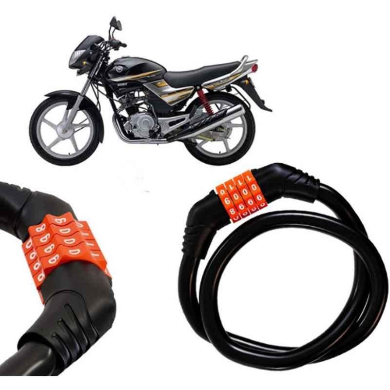 Auto Pearl Black & Orange 4 Digit Anti-Theft Combination Number Lock for Libero