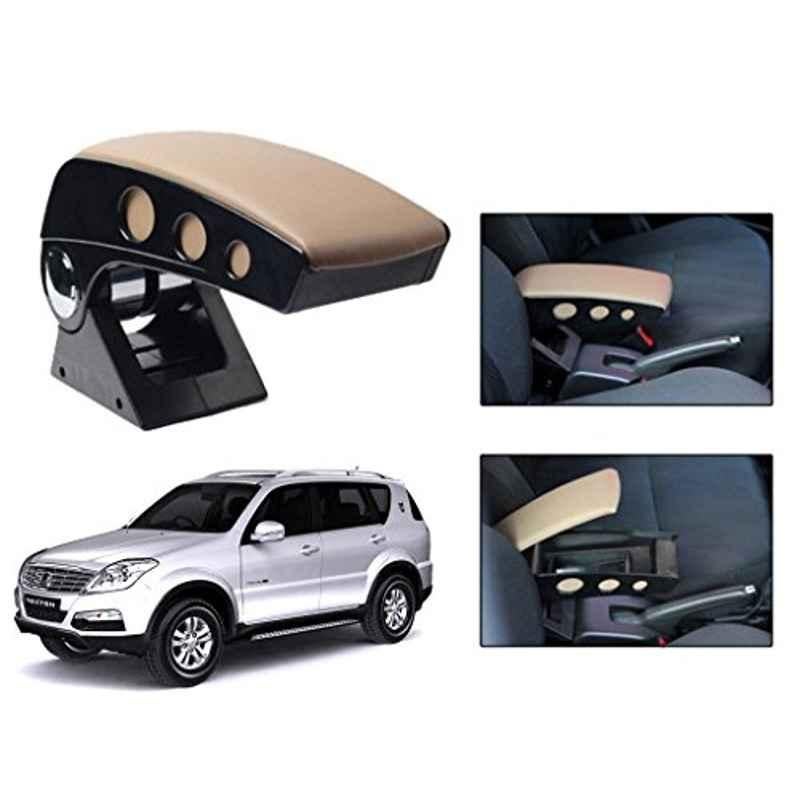 Kozdiko Beige Chrome Finish Car Armrest for Skoda Laura