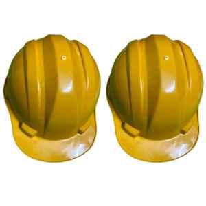 Ladwa ABS HDPE Yellow Heavy Duty Superior Nape Safety Helmet, LSI-Helmet-YNP2, (Pack of 2)