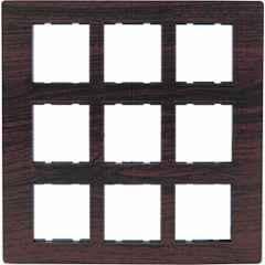 Dewon Electric 18 Module Plastic Brown Wooden Finish Wall Switch Board Plate