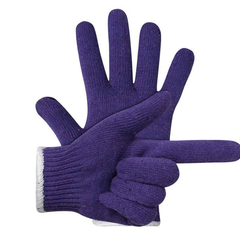 SSWW 80g Knitted Blue Cotton Knitted Hand Gloves