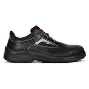 Perf RazorX Buff Apollo Grain Leather Steel Toe Black Safety Shoes, Size: 6