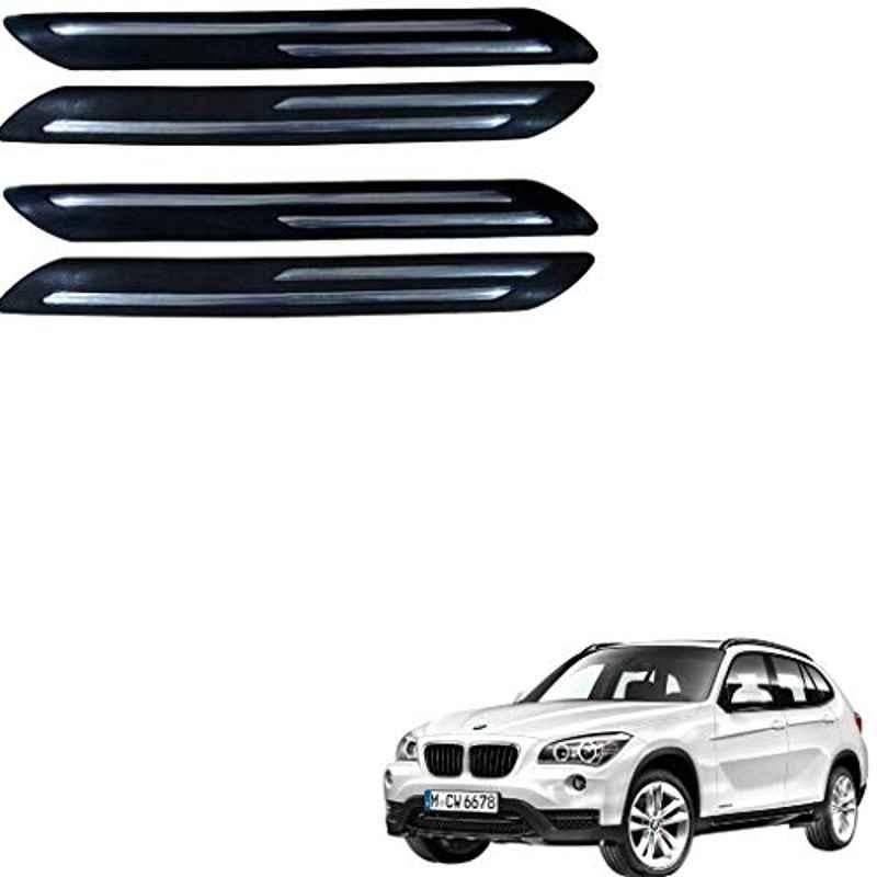 Kozdiko 4 Pcs Double Chrome Bumper Protector Black Set for BMW X1