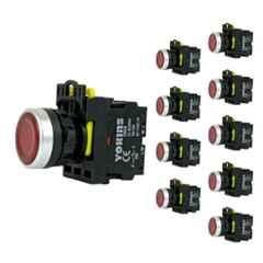 Yokins 22mm 220V 1NC Red Illuminated Push Button with Spring Return, EB2M-A-01D-R (Pack of 10)
