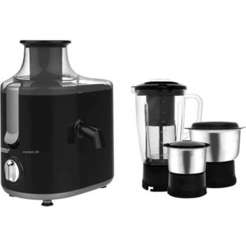 Maharaja Whiteline Montero Dlx 550W Black Juicer Mixer Grinder with 3 Jars, JX1-159