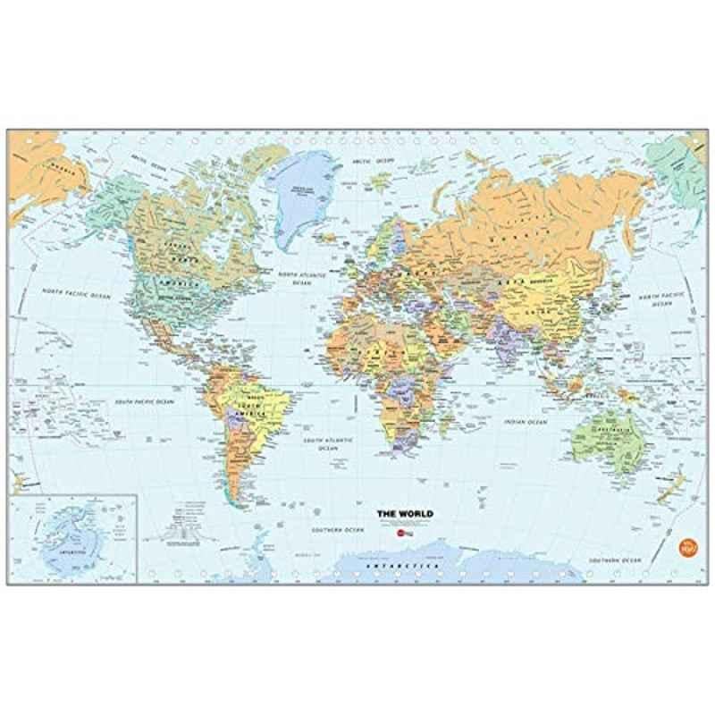 Brewster Wallpop World Dry Erase Map Decal, WPE99074